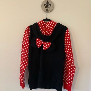 Disney Minnie Mouse Hooded Jacket Ears Size Large